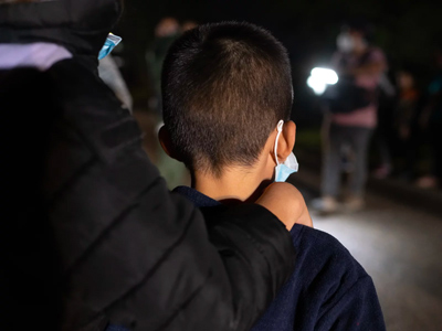 Unaccompanied immigrant minors wait to be processed by Border Patrol agents after they crossed the Rio Grande into south Texas on April 29, 2021.John Moore/Getty Images