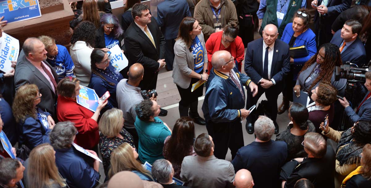 Secretary-Treasurer Joe Donohue joins other union members to call on legislators to Fix Tier 6