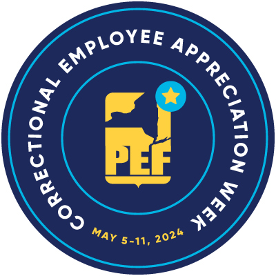 PEF leaders met with members at Employee Appreciation Day on May 6, held at Collins Correctional Facility in Erie County.