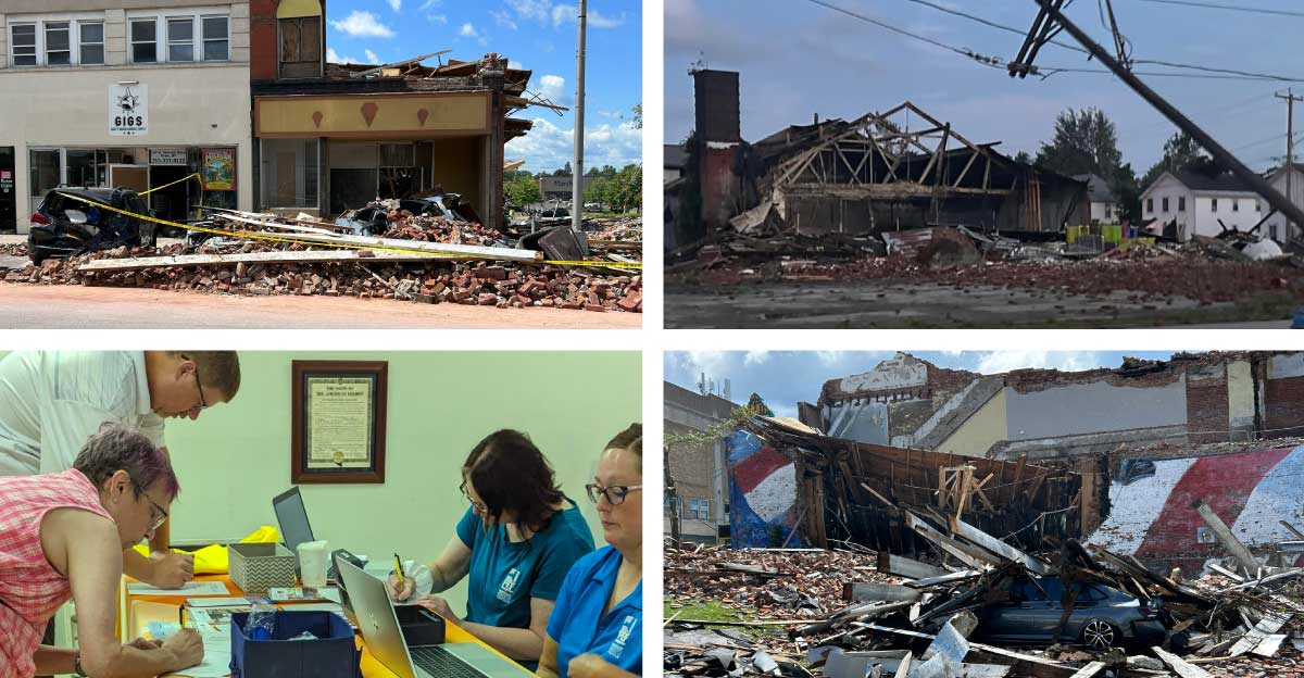 Region 6 Coordinator Christopher Dunham quickly distributed gift cards to members in need immediately after the July 16 tornado hit, and PEF Membership Benefits and Organizing handed out more at a July 31 event at the American Legion in Oriskany.