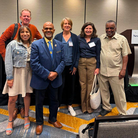 President Wayne Spence (front row, second from left) and Vice President Randi DiAntonio (front row, at left) participated in a study group on public sector employment at the invitation of the International Labour and Employment Relations Association (ILERA) 20th Triennial World Congress in Manhattan.