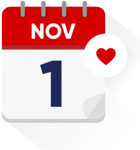 November 1 Calendar Icon