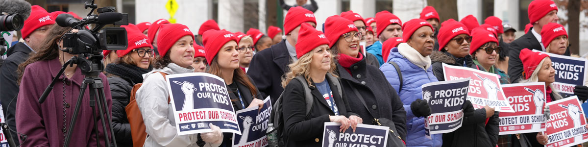 PEF, AFT, NYSUT rally to ‘Protect Our Kids’