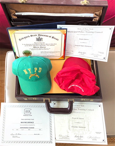 A few of President Spence’s credentials and certifications earned as a New York State parole officer.