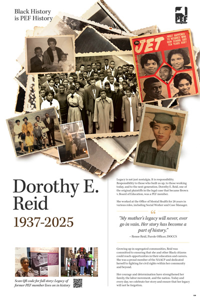 Dorthy Reid Poster - State Senate honors late PEF member and civil rights leader 