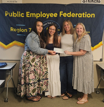 Region 7 Coordinator Barb Stransky, Rory Lawrence, Desirae Goodspeed and Region 7 Scholarship Chair Carly Gagnon.