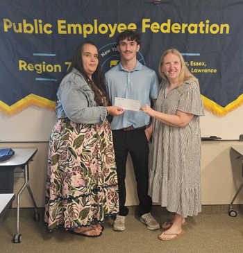 Region 7 Coordinator Barb Stransky, Tanner Jay and Region 7 Scholarship Chair Carly Gagnon.