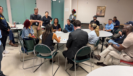 PEF members at Pilgrim Psychiatric Center talk health and safety with State Senator Martinez